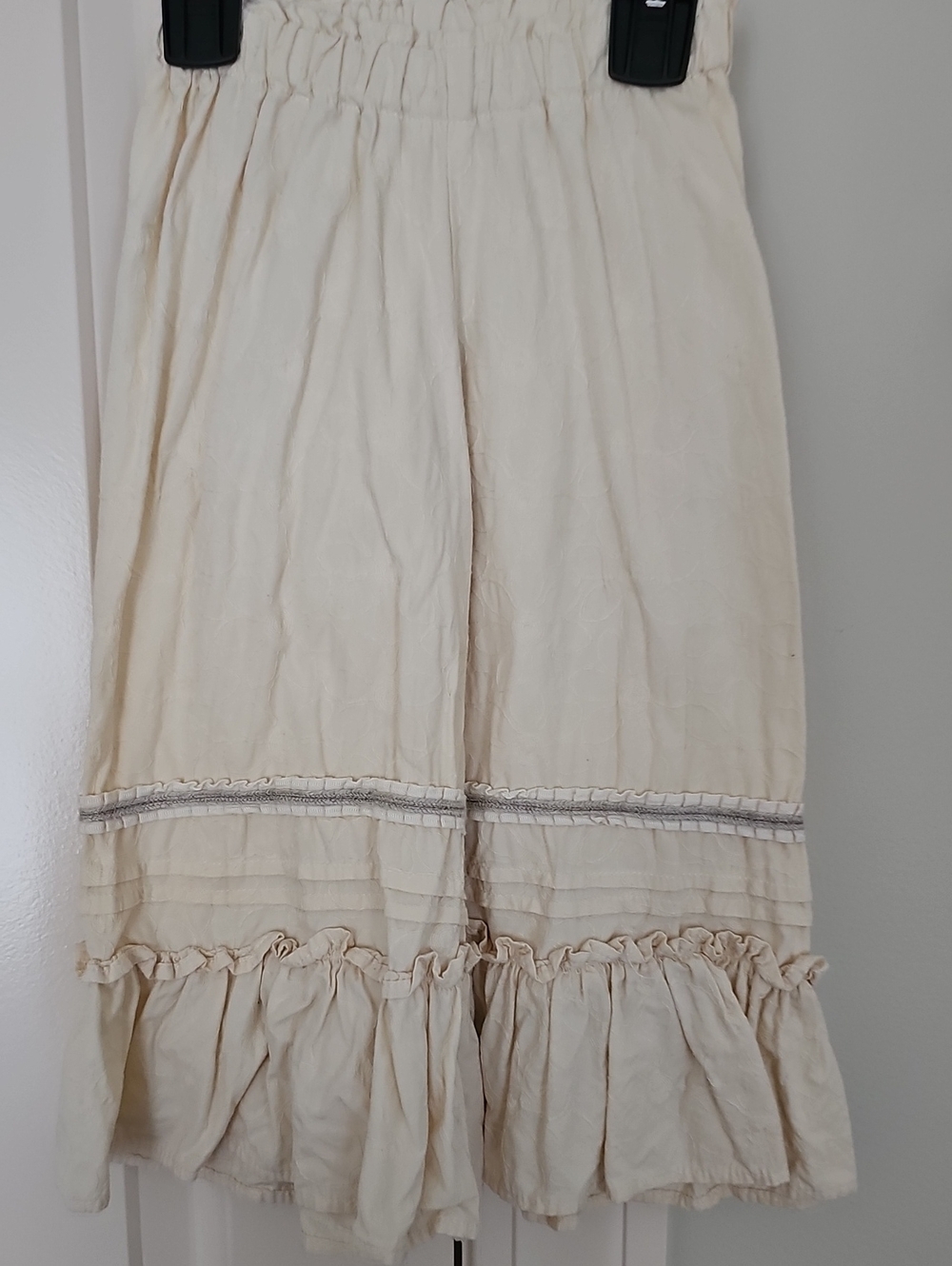 Persnickety Cream Ruffle Tiered Cotton Pants 2-3